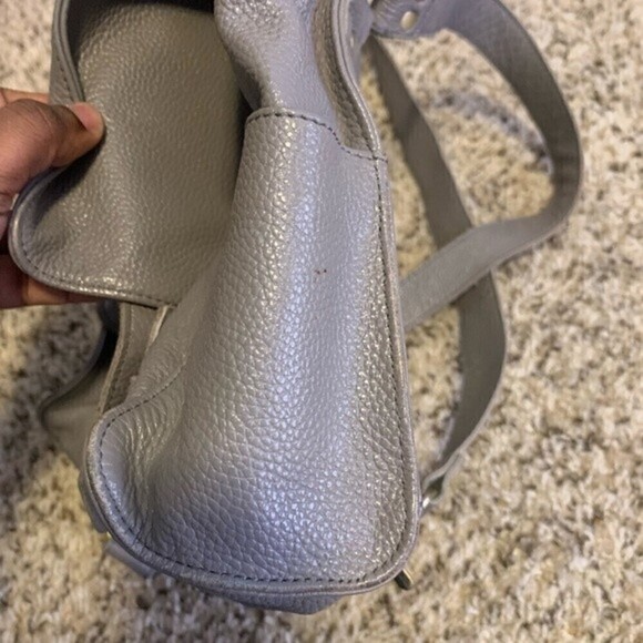 - Anthropologie VERO Verto Gray Pebbled Leather Convertible Messenger Back… main image 6